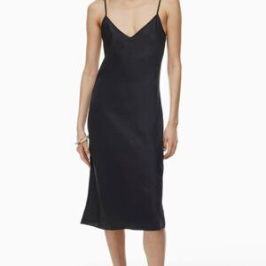 Artizia Wilfred, Only Slip Satin Midi Dress, Black, M